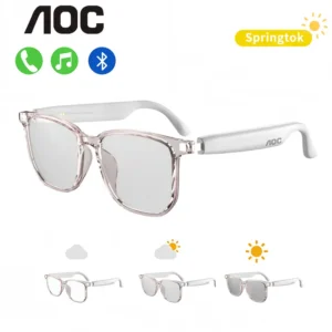 AOC ACN4511 Bluetooth-Audio-Smart-Brille mit Photochromglas, die sich bei Sonnenlicht verdunkelt, Surround-Sound und Mikrofon, unterstützt Musik & Anrufe, ideales Geschenk für Männer & Frauen